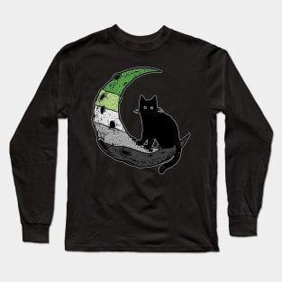 Aromantic Cat Moon Long Sleeve T-Shirt